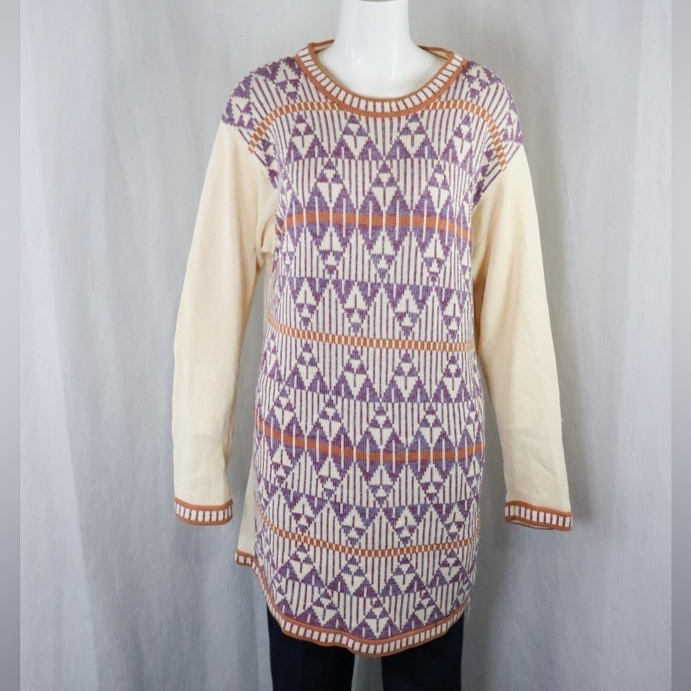 ALIA Argyle Knit Sweater Tunic Dress